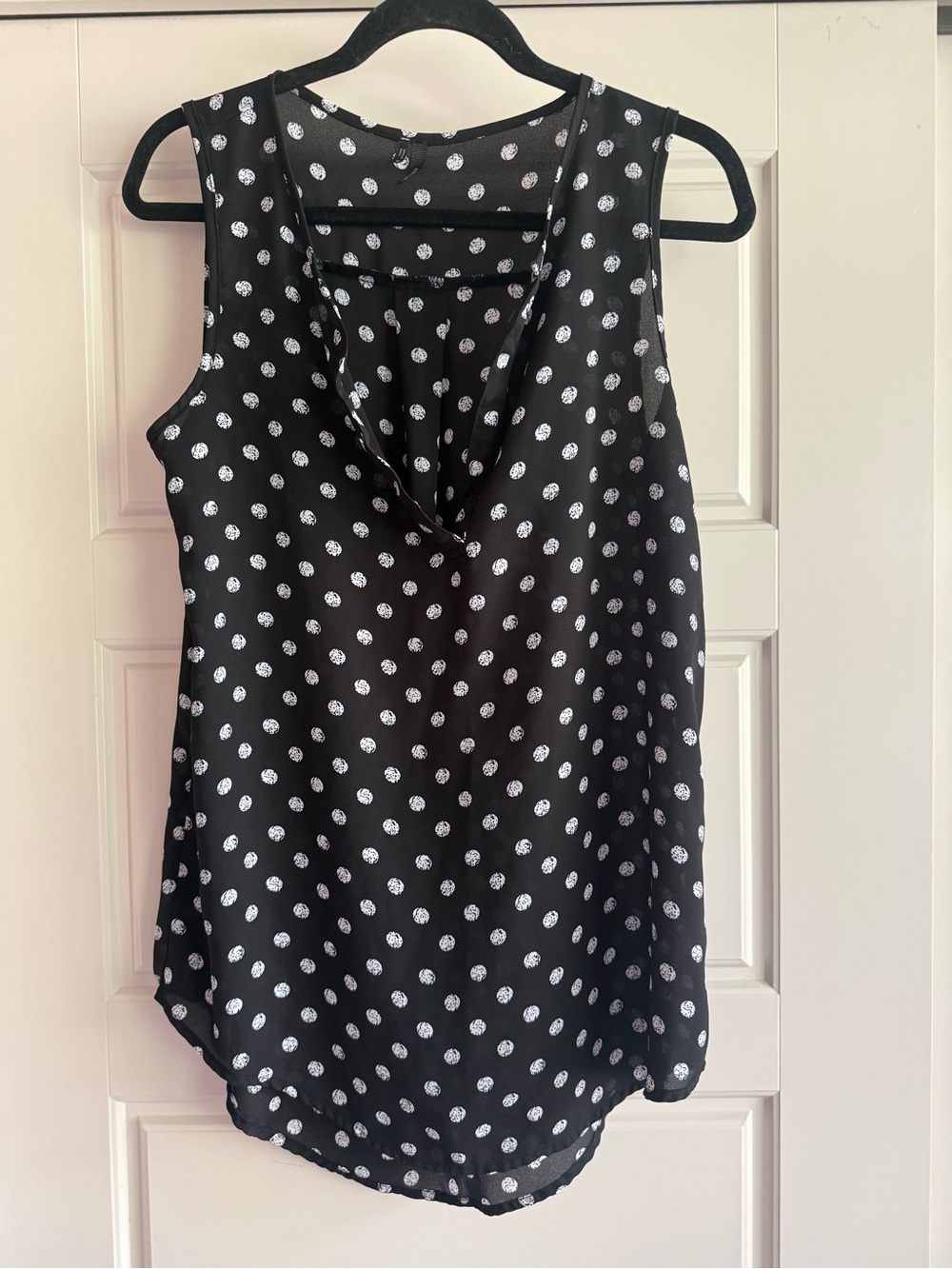 Maurices Black Sleeveless V-Neck Polka Dot Camisole